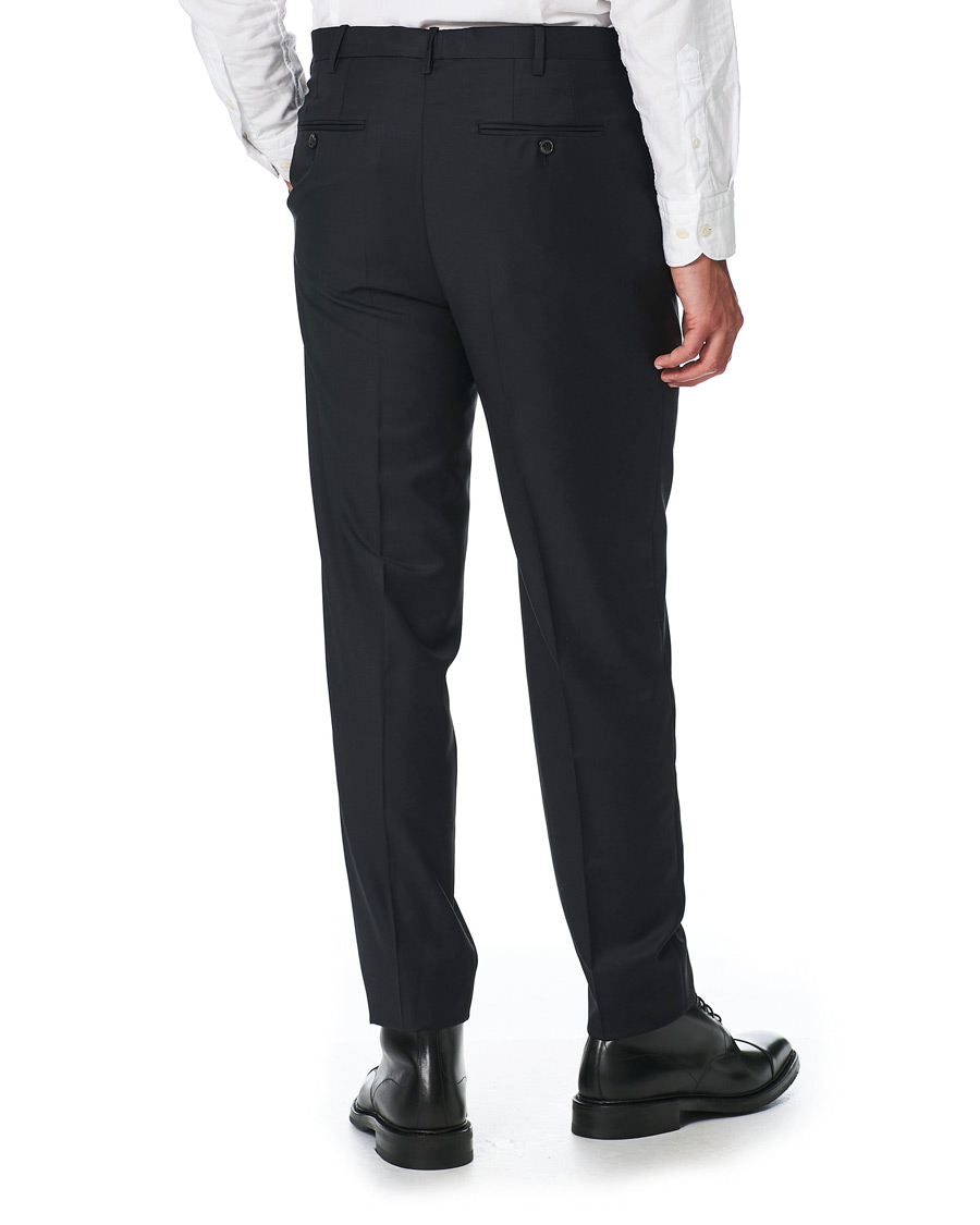 Herr | Byxor | Giorgio Armani | Tapered Wool/Cashmere Gabardine Trousers Navy