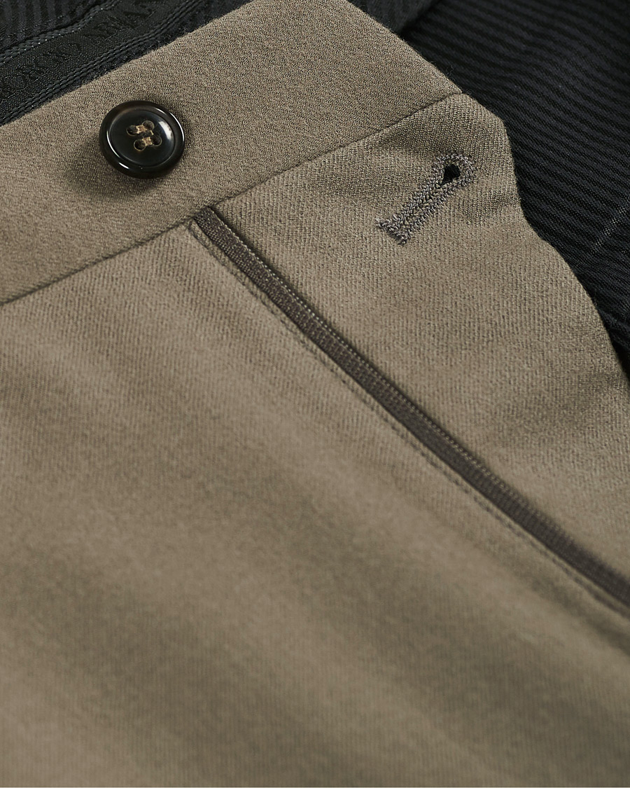 Herr | Byxor | Giorgio Armani | Tapered Wool Flannel Trousers Light Grey