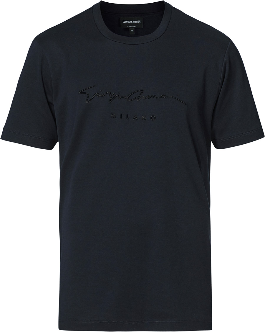 Herr | T-Shirts | Giorgio Armani | Signature Embroidery T-Shirt Navy