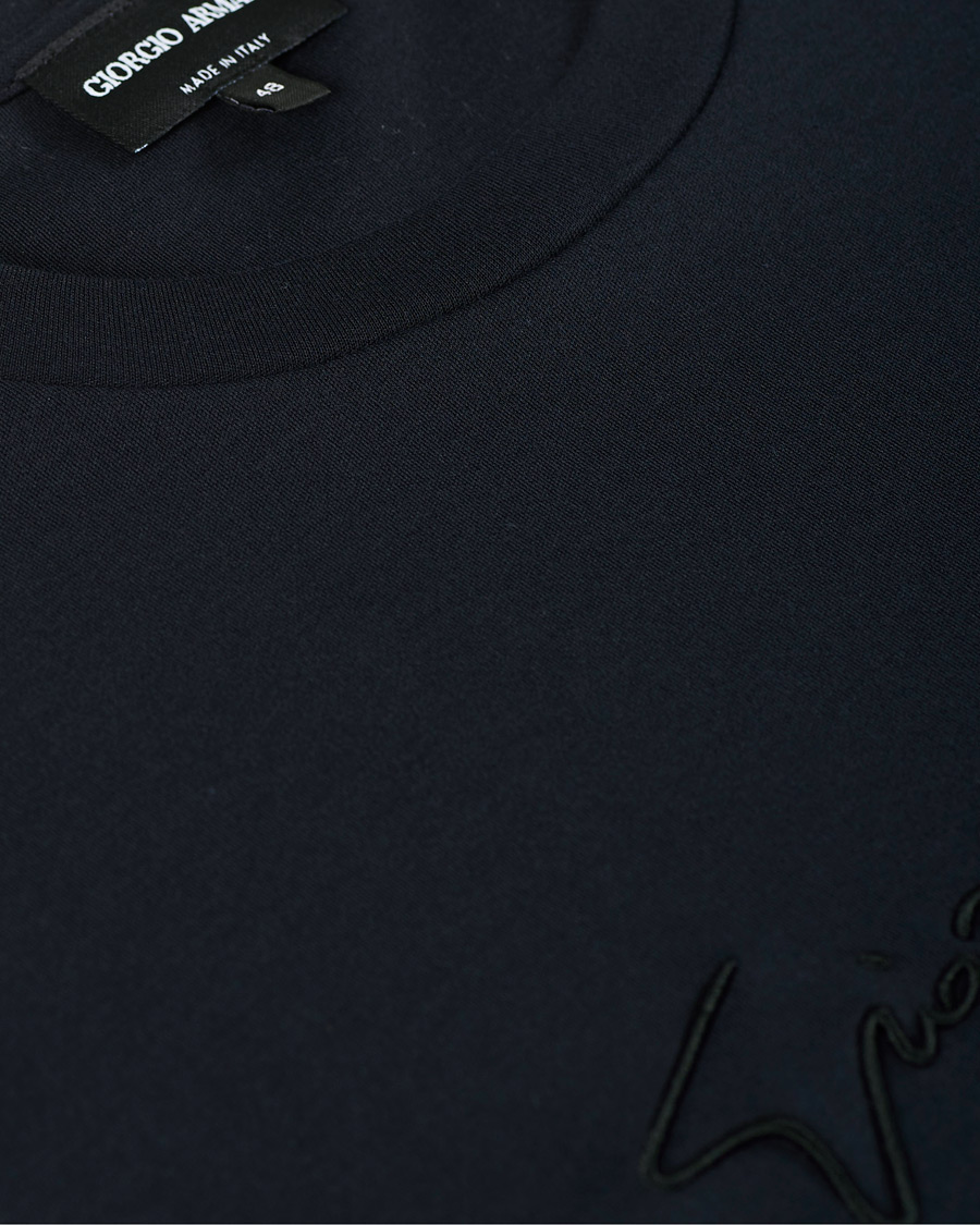 Herr | T-Shirts | Giorgio Armani | Signature Embroidery T-Shirt Navy