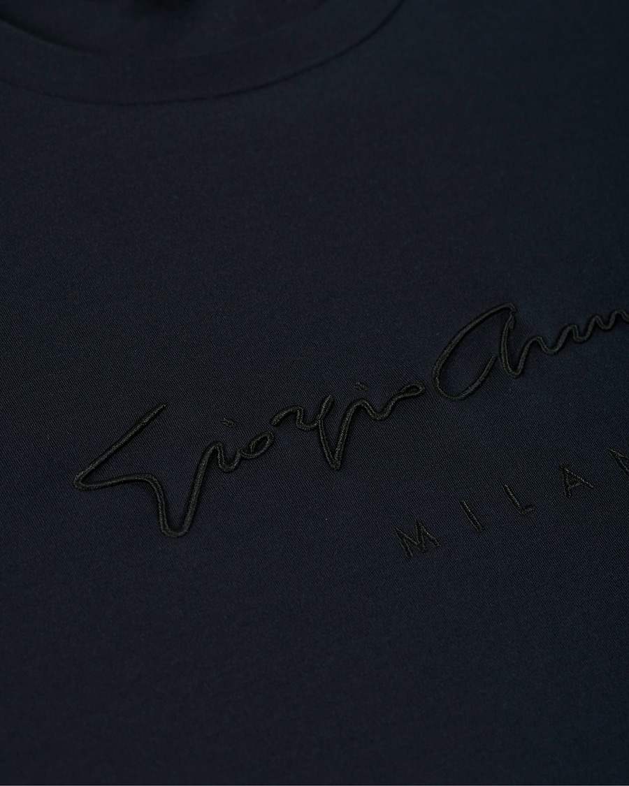 Herr | T-Shirts | Giorgio Armani | Signature Embroidery T-Shirt Navy