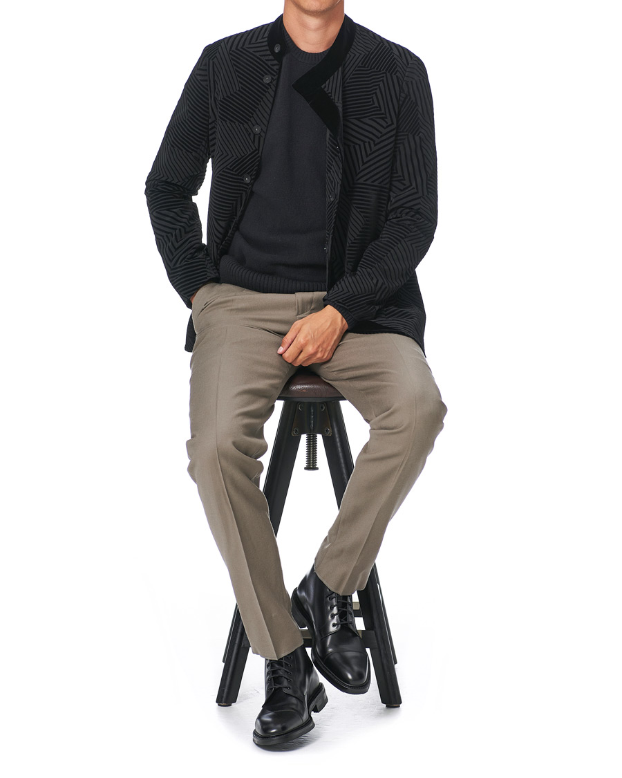 Herr | Kavajer | Giorgio Armani | Geometric Velvet Jacket Black