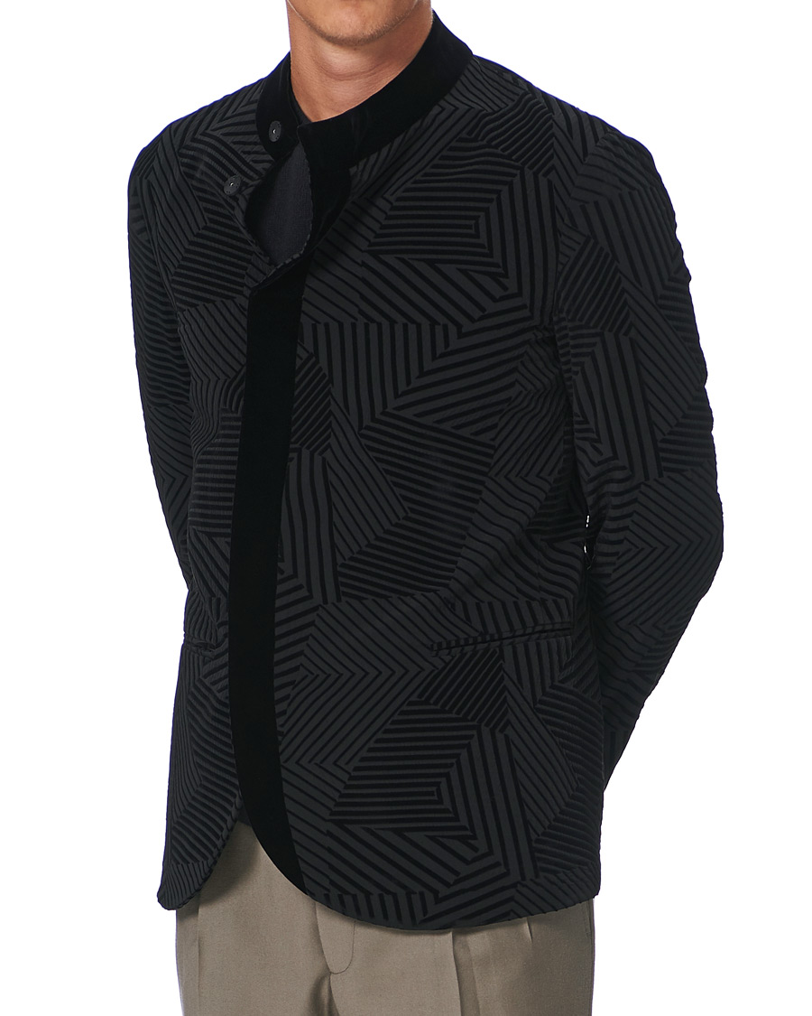 Herr | Kavajer | Giorgio Armani | Geometric Velvet Jacket Black
