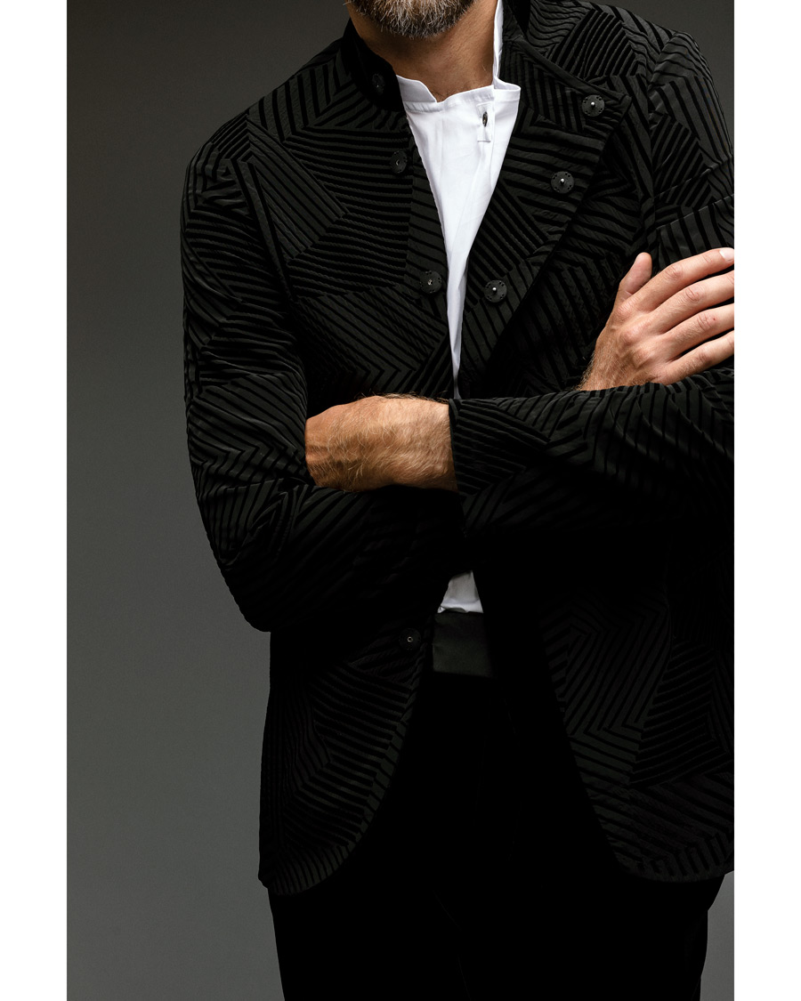 Herr | Kavajer | Giorgio Armani | Geometric Velvet Jacket Black