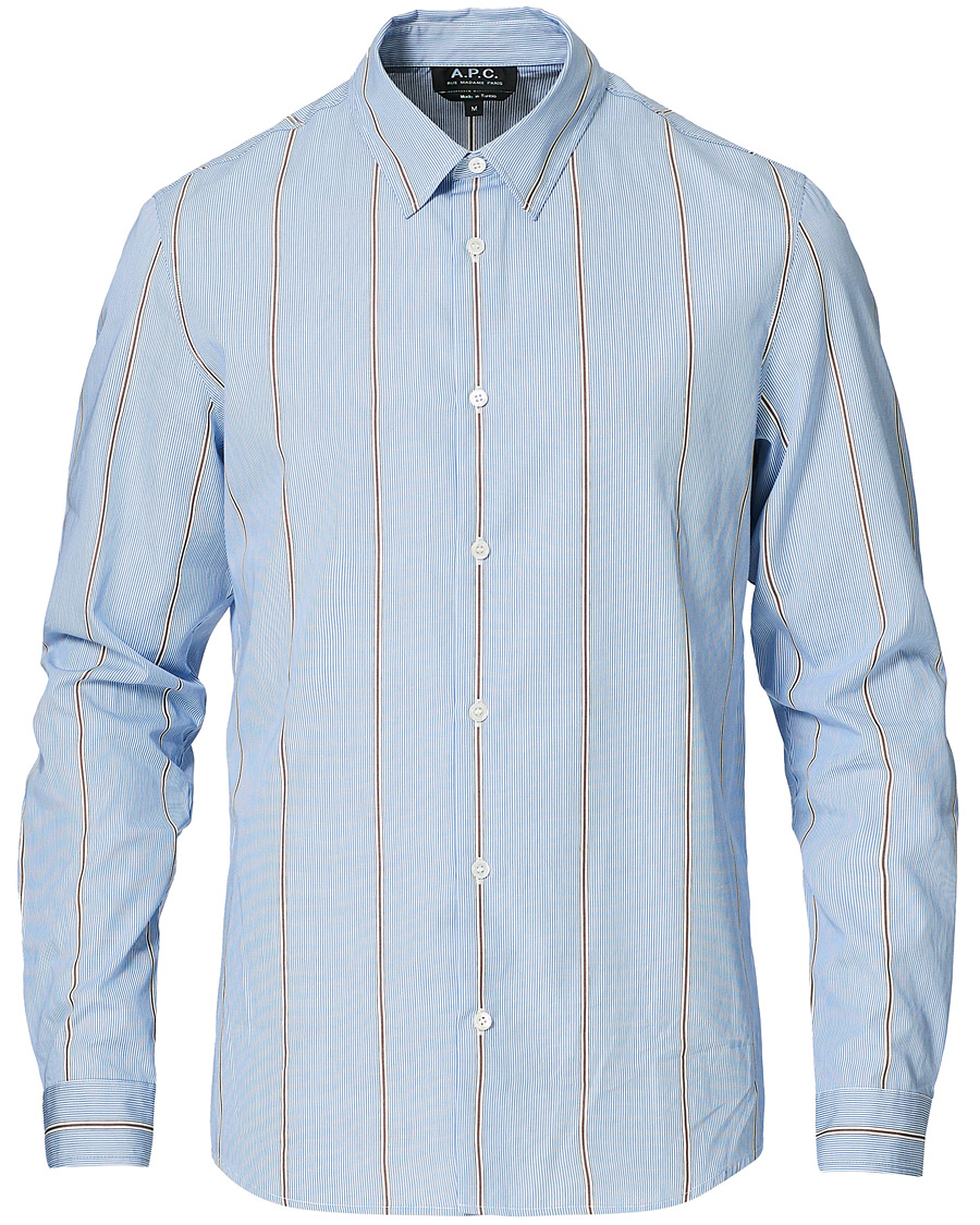Herr | Skjortor | A.P.C. | Anthony Striped Shirt Light Blue