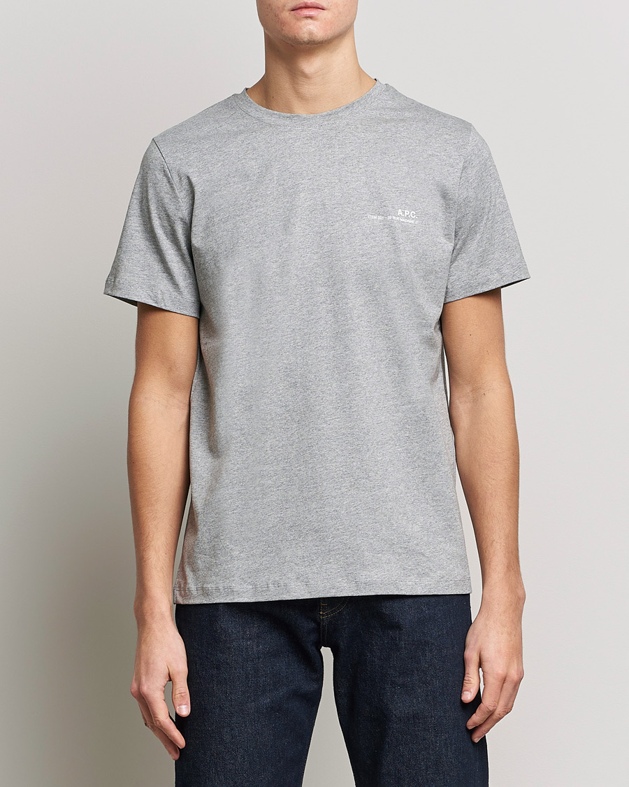 Herr | T-Shirts | A.P.C. | Item Short Sleeve T-Shirt Heather Grey