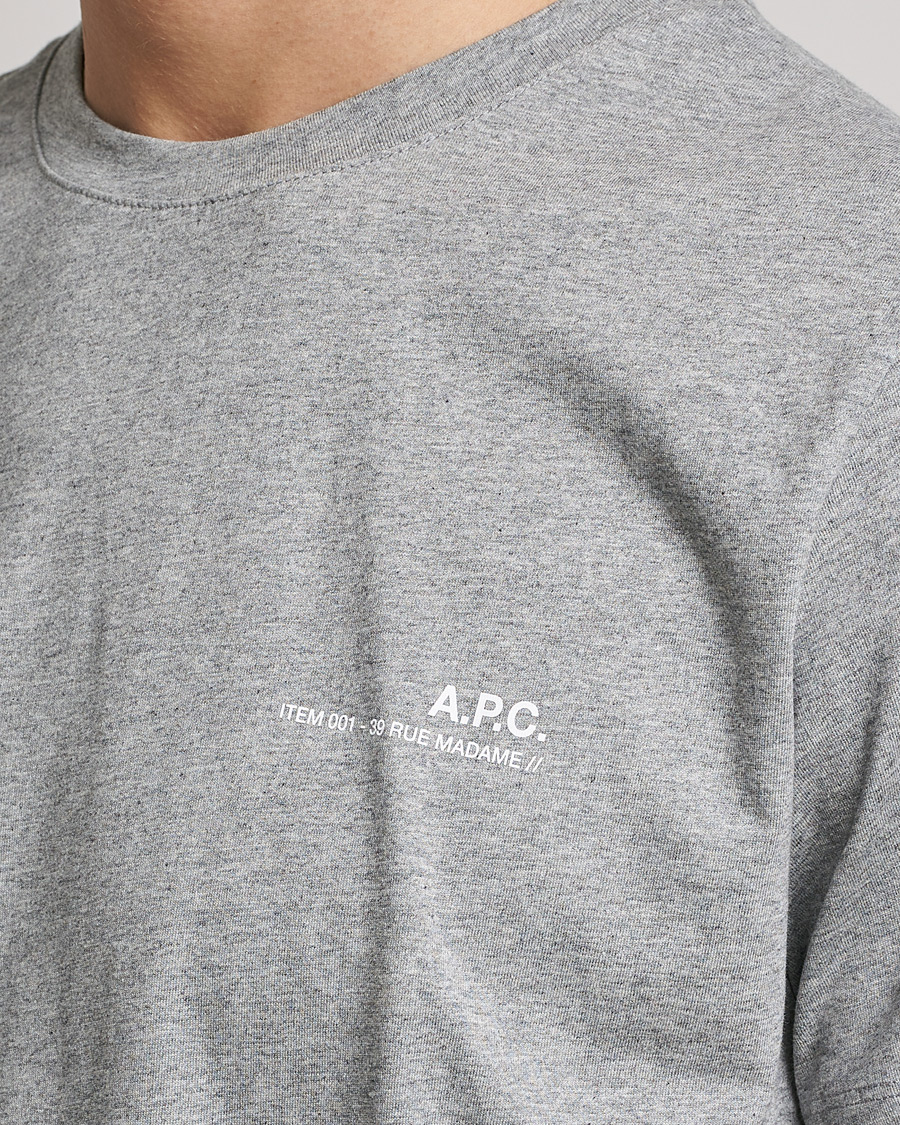 Herr | T-Shirts | A.P.C. | Item Short Sleeve T-Shirt Heather Grey