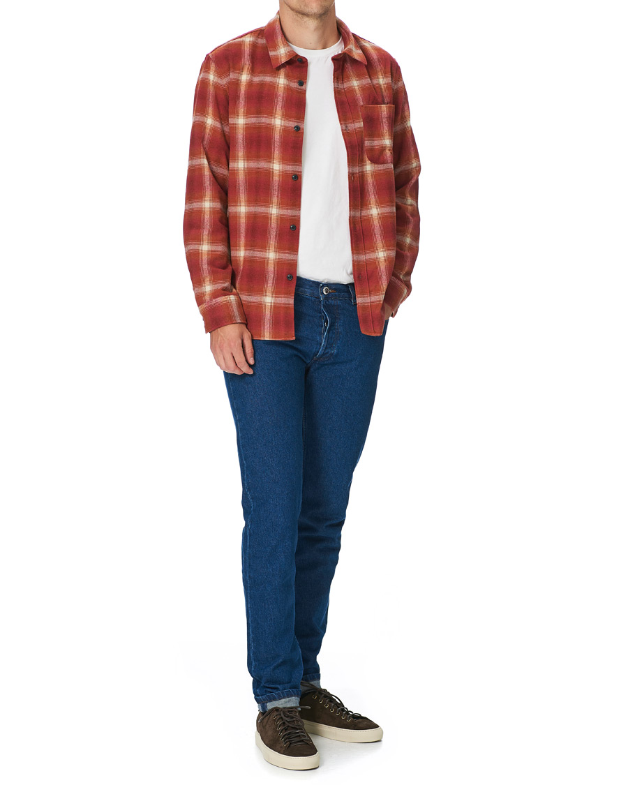 Herr | Skjortor | A.P.C. | Trek Flannel Overshirt Red Check