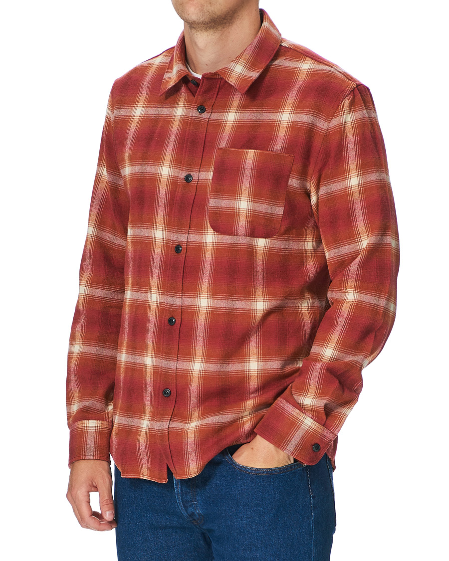 Herr | Skjortor | A.P.C. | Trek Flannel Overshirt Red Check