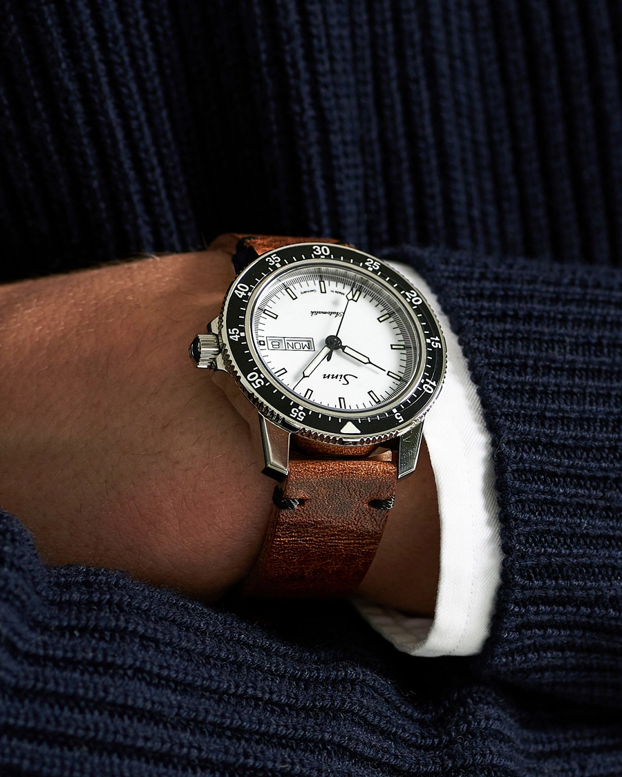 Herr | Läderarmband | Sinn | 104 I W Pilot Watch 41mm Leather Strap White