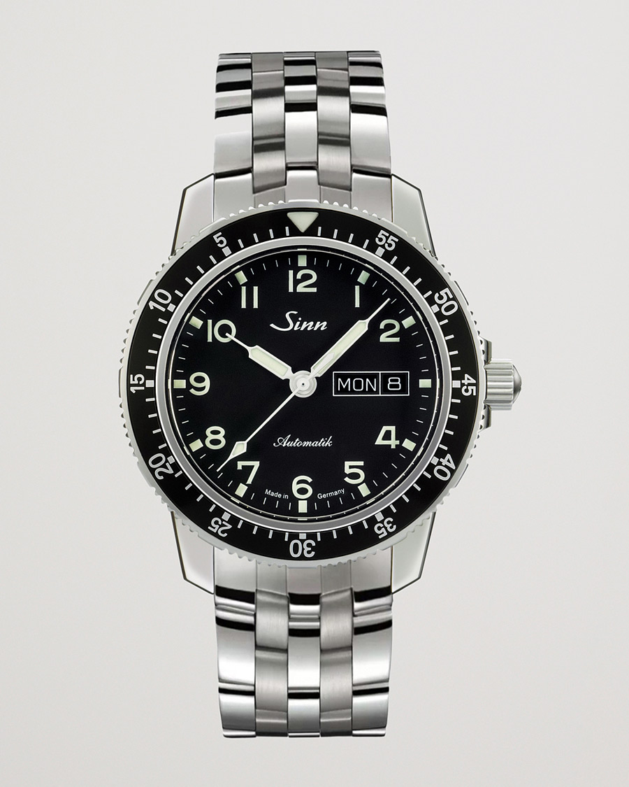 Herr | Sinn 104 A Pilot Watch 41mm Steel Link Black | Sinn | 104 A Pilot Watch 41mm Steel Link Black