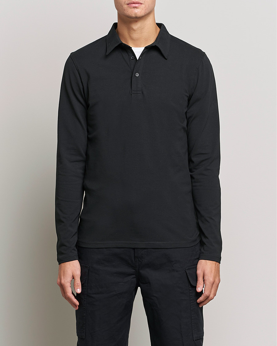Herr | Tröjor | Bread & Boxers | Long Sleeve Jersey Polo Black