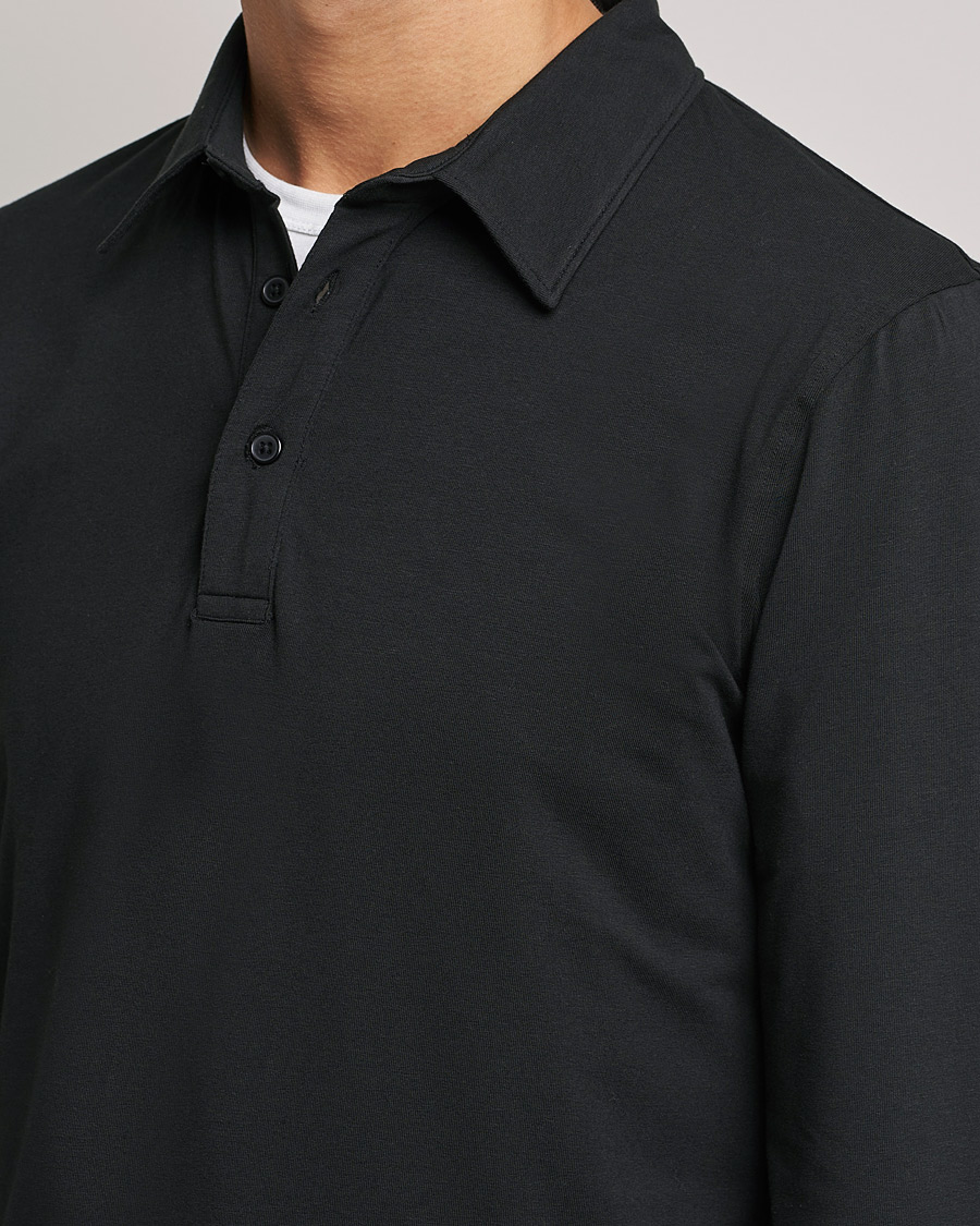 Herr | Tröjor | Bread & Boxers | Long Sleeve Jersey Polo Black