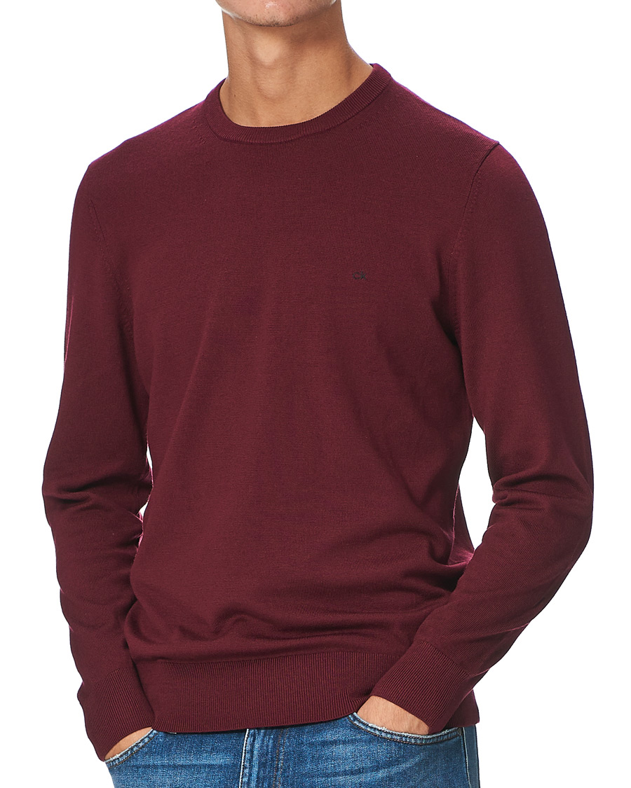 Herr | Tröjor | Calvin Klein | Superior Wool Crew Neck Sweater Tawny Port