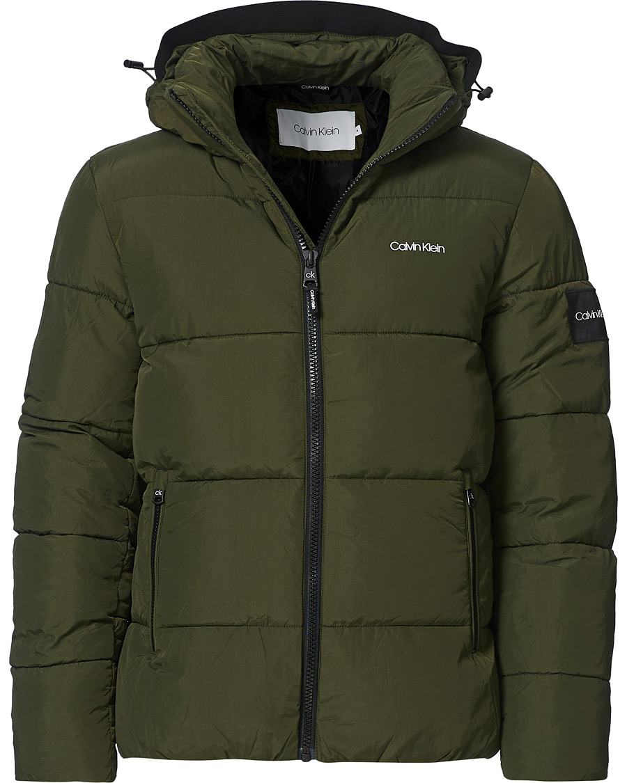 Herr | Jackor | Calvin Klein | Crinkle Nylon Puffer Jacket Dark Olive