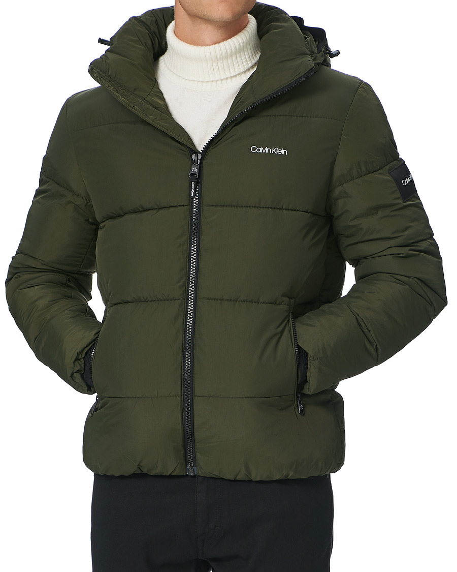 Herr | Jackor | Calvin Klein | Crinkle Nylon Puffer Jacket Dark Olive