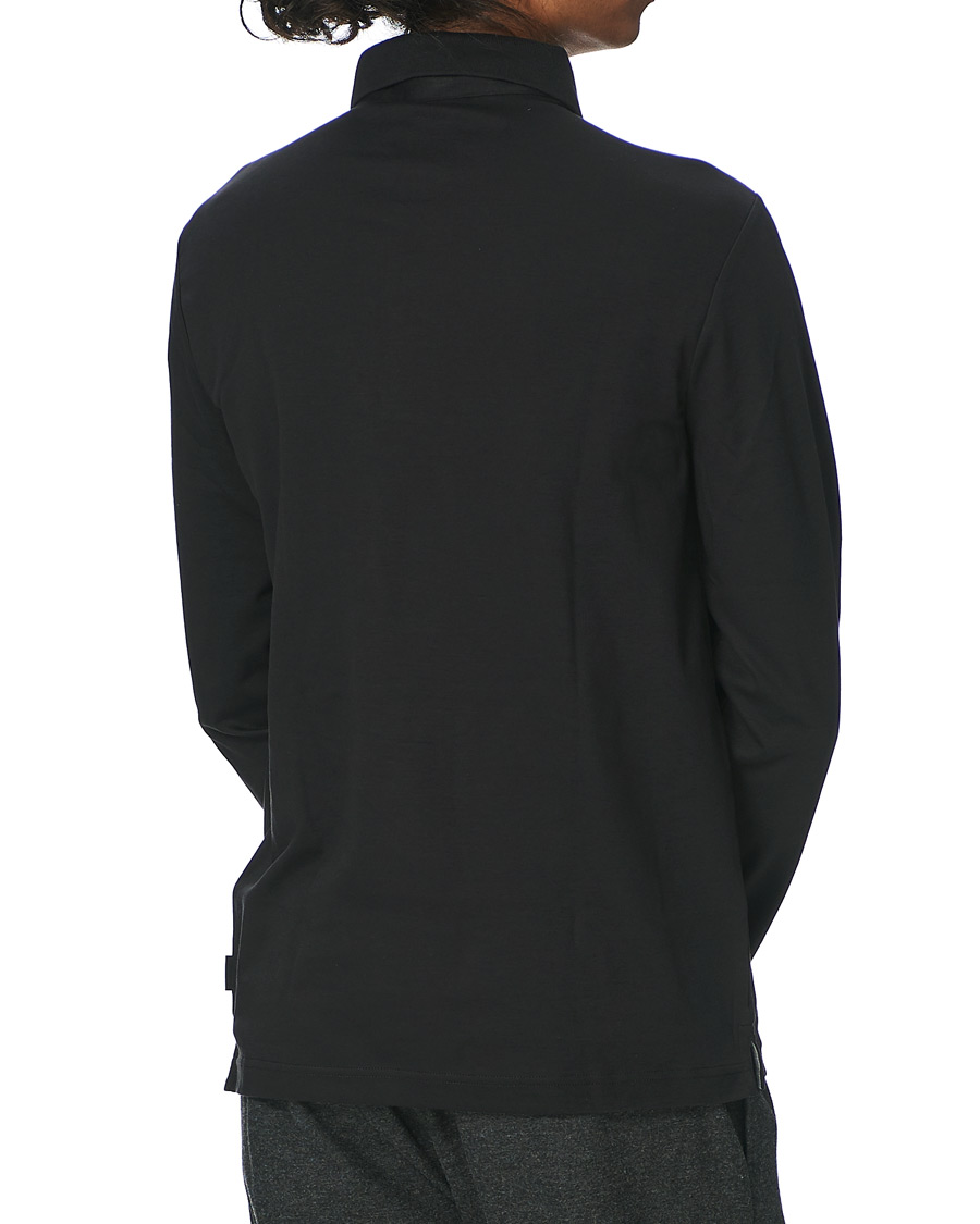 Herr | Tröjor | Calvin Klein | Slim Fit Liquid Touch Long Sleeve Polo Black