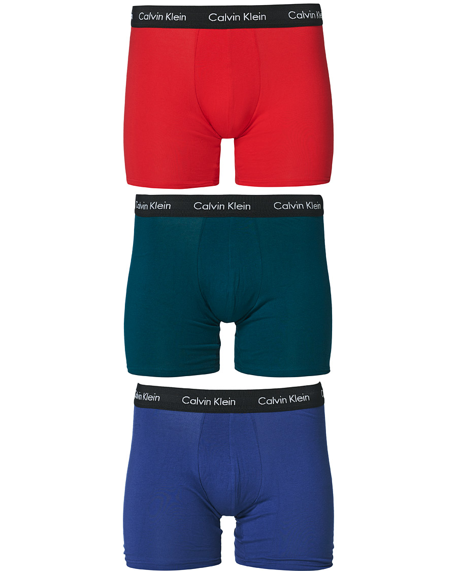 Herr | Underkläder | Calvin Klein | Cotton Stretch 3-Pack Boxer Breif Green/Navy/Red
