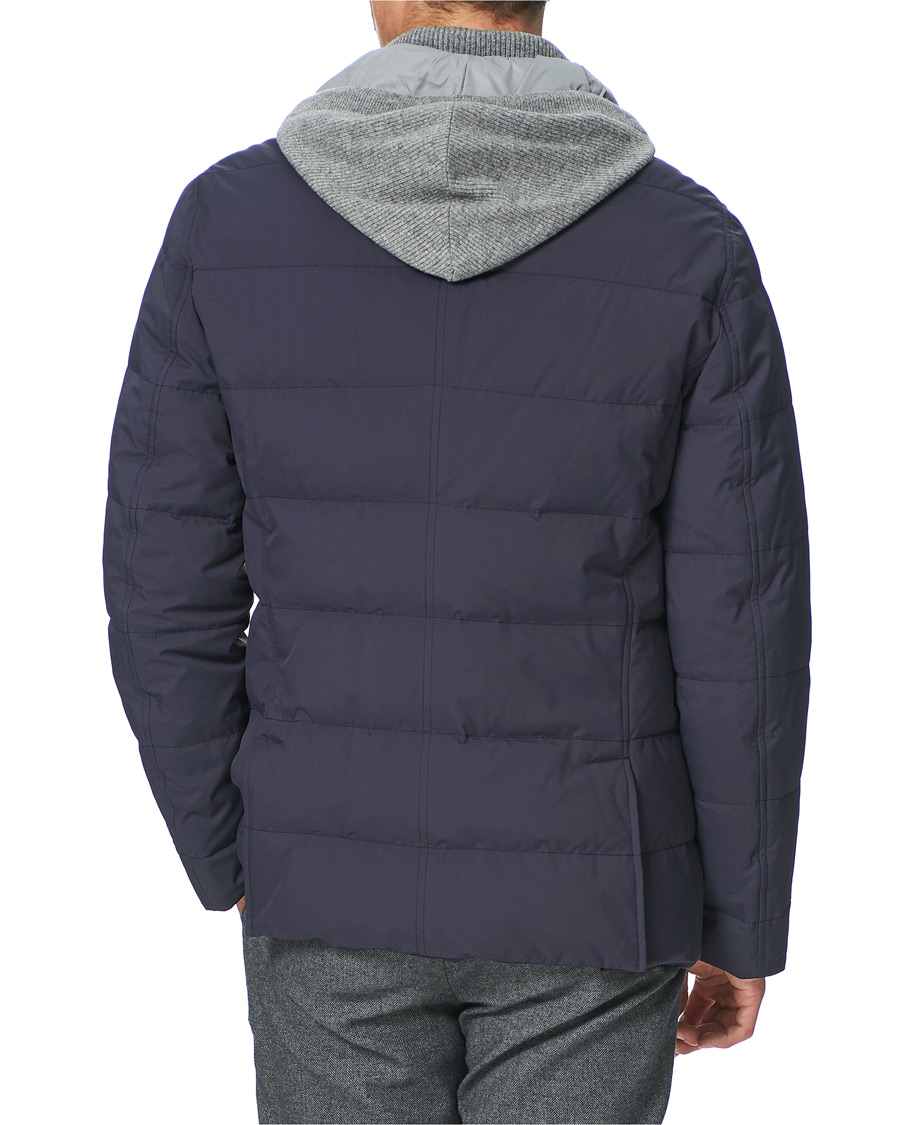Herr | Jackor | Brunello Cucinelli | Cashmere Lined Hooded Jacket Navy