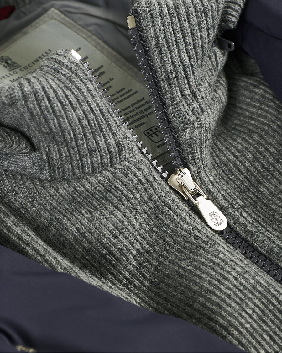 Herr | Jackor | Brunello Cucinelli | Cashmere Lined Hooded Jacket Navy