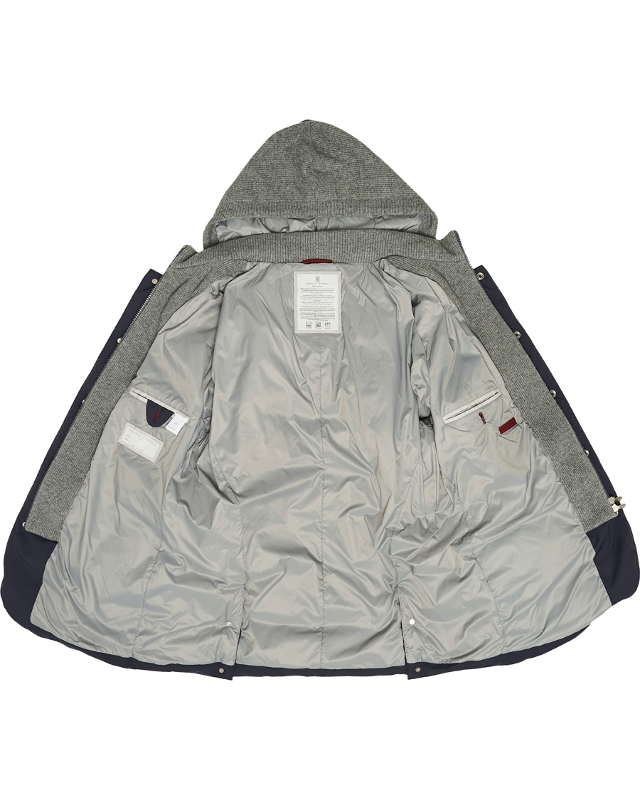 Herr | Jackor | Brunello Cucinelli | Cashmere Lined Hooded Jacket Navy