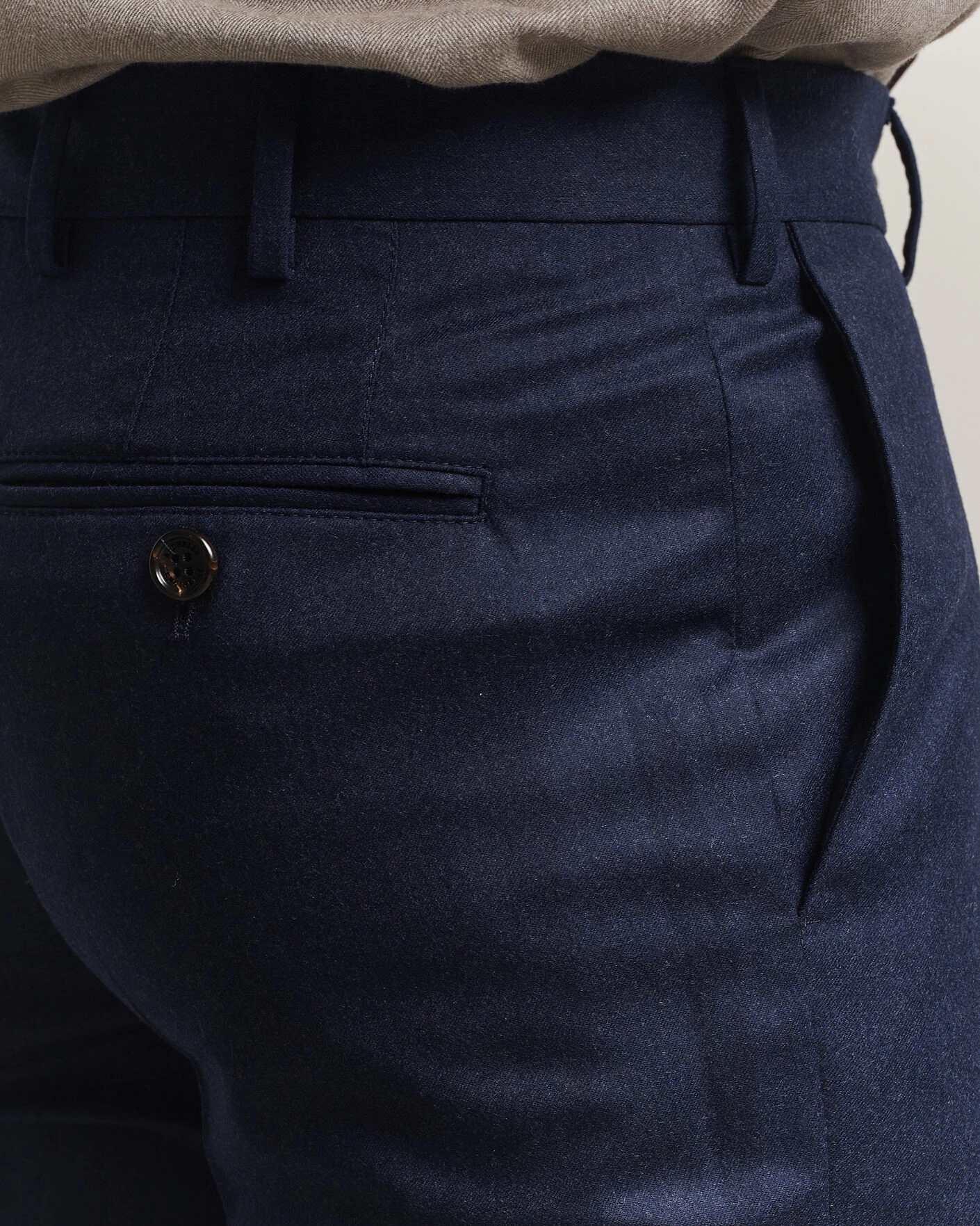 Herr | Byxor | Brunello Cucinelli | Slim Fit Flannel Trousers Navy