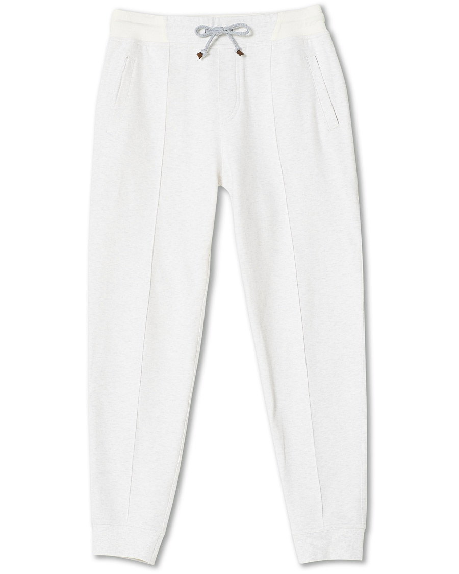 Herr | Byxor | Brunello Cucinelli | Soft Fleece Cotton Jogging Pants Off White
