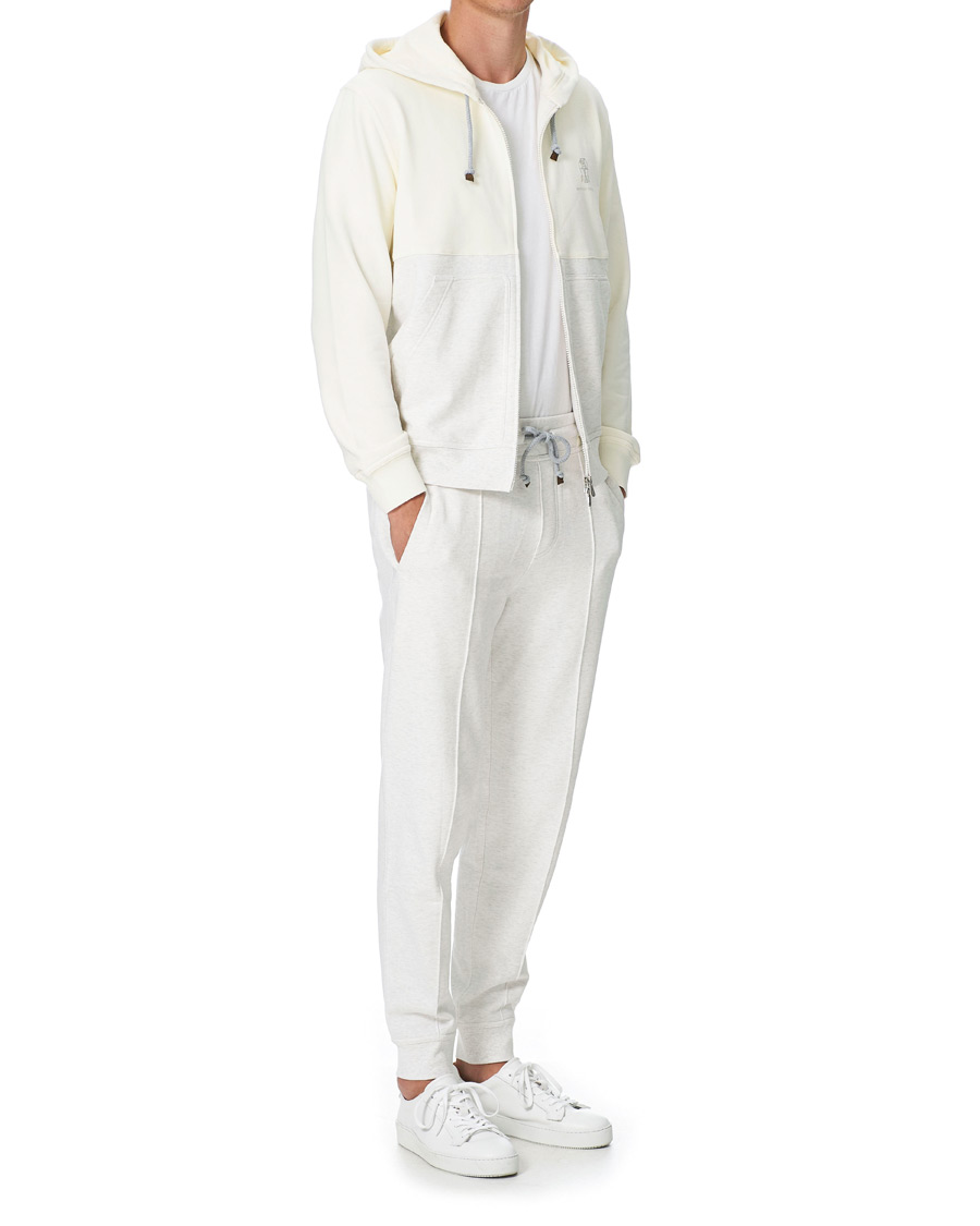 Herr | Byxor | Brunello Cucinelli | Soft Fleece Cotton Jogging Pants Off White