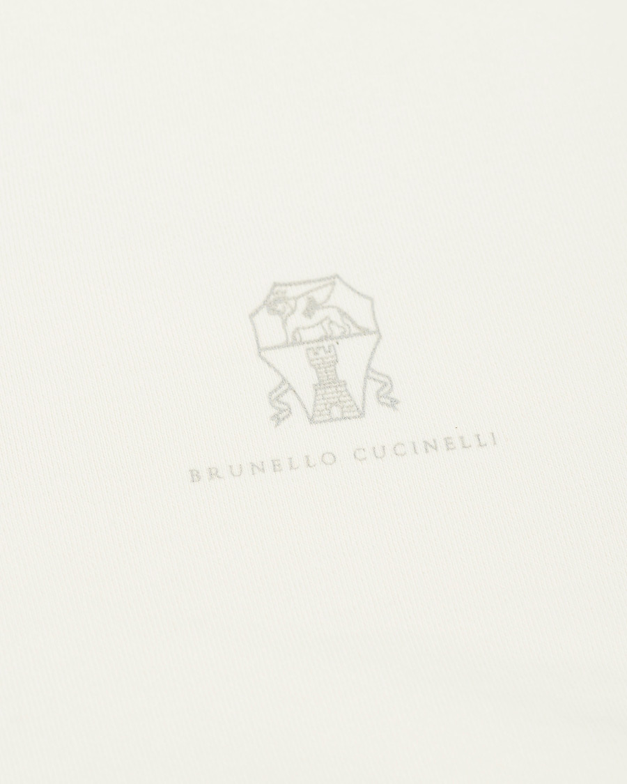 Herr | Tröjor | Brunello Cucinelli | Soft Fleece Cotton Zip Sweater Off White