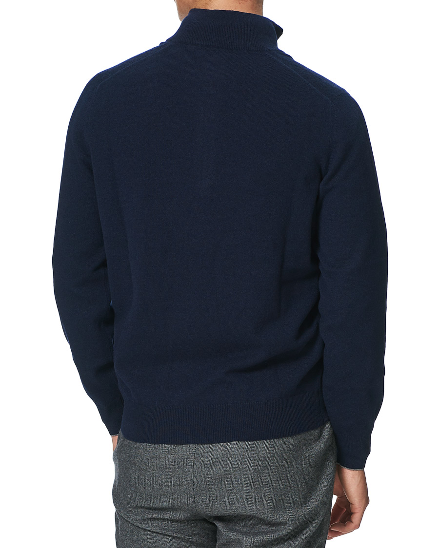 Herr | Tröjor | Brunello Cucinelli | 2 Ply Cashmere Half Zip Navy