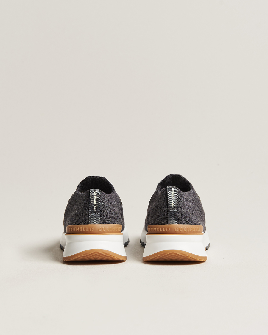 Herr | Brunello Cucinelli Flannel Running Sneakers Dark Grey | Brunello Cucinelli | Flannel Running Sneakers Dark Grey