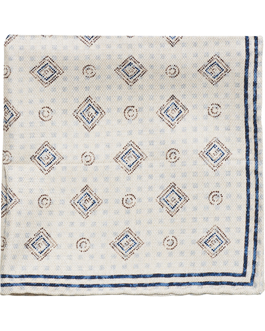 Herr | Brunello Cucinelli Micro Pattern Silk Pocket Square Beige | Brunello Cucinelli | Micro Pattern Silk Pocket Square Beige