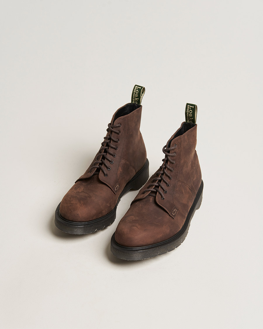 Herr | Handgjorda Skor | Loake Shoemakers | Niro Heat Sealed Laced Boot Brown Nubuck