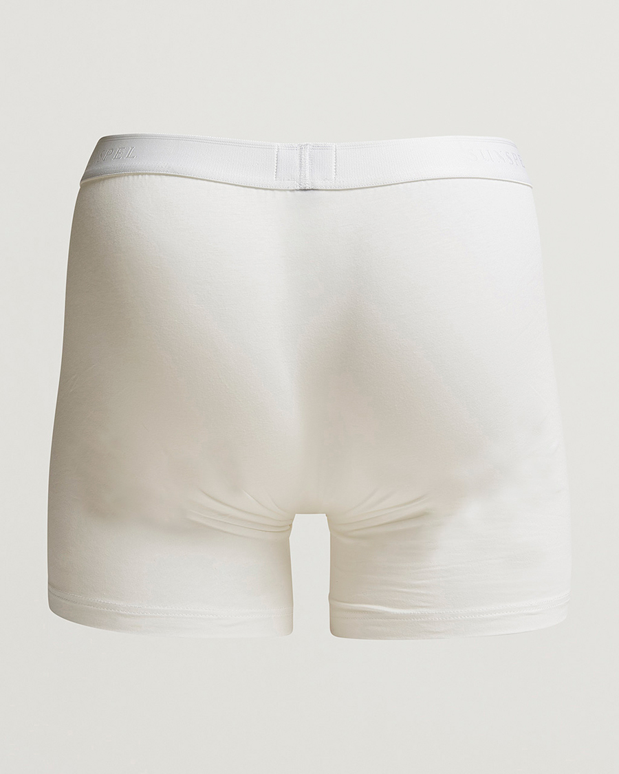 Herr | Trunks | Sunspel | Long Leg Cotton Stretch Trunk White