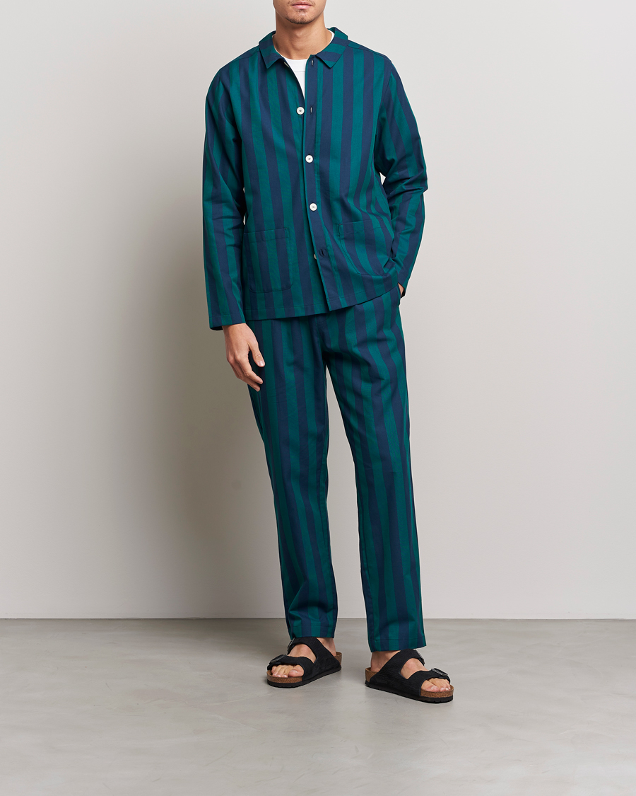 Herr | Loungewear | Nufferton | Uno Striped Pyjama Set Blue/Green