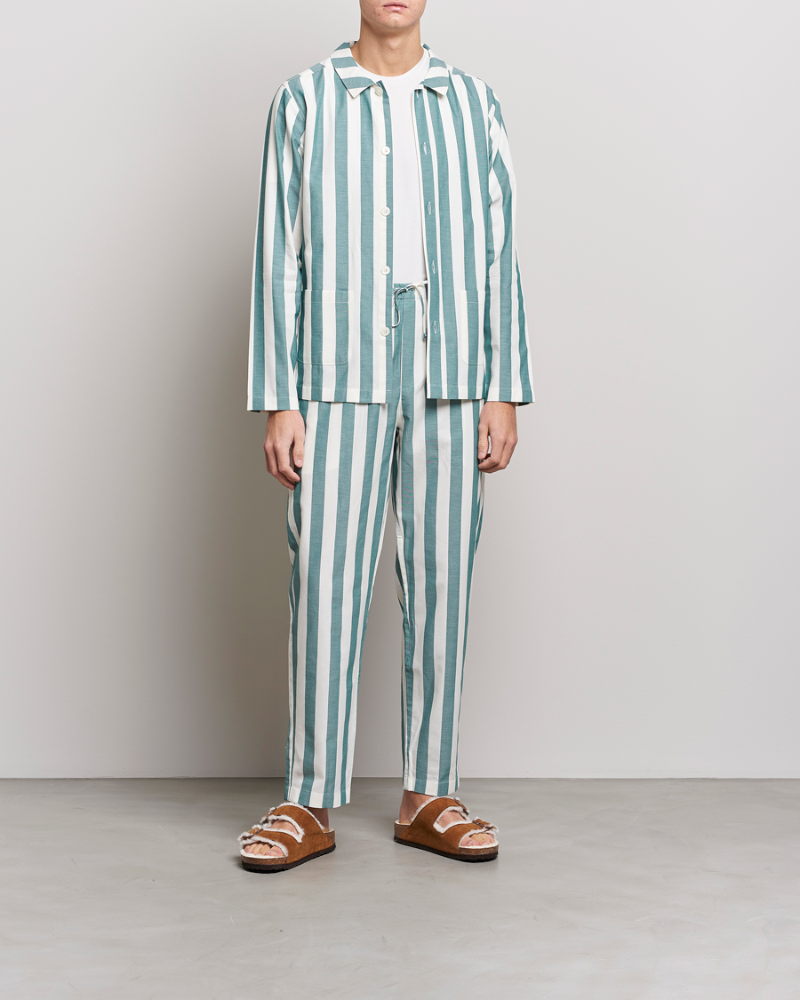 Herr | Pyjamas | Nufferton | Uno Striped Pyjama Set Green/White