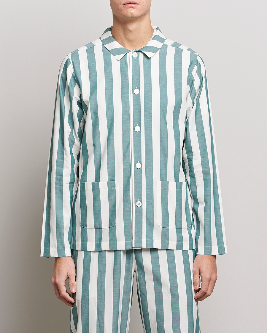 Herr | Pyjamas | Nufferton | Uno Striped Pyjama Set Green/White