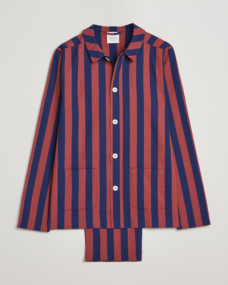 Herr | | Nufferton | Uno Striped Pyjama Set Blue/Red