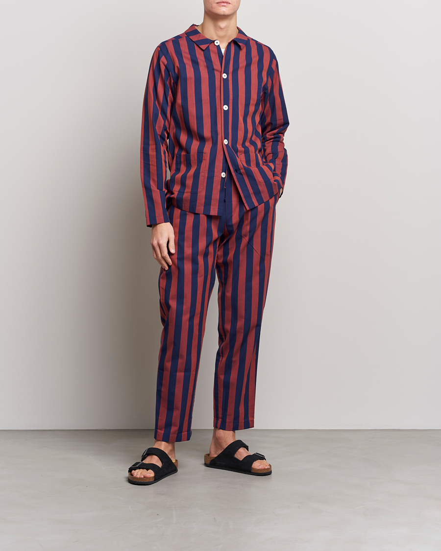 Herr | | Nufferton | Uno Striped Pyjama Set Blue/Red