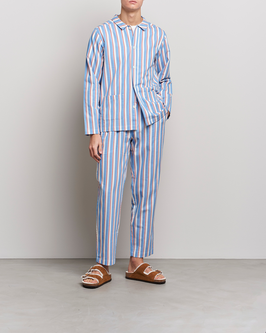 Herr | Pyjamas & Morgonrockar | Nufferton | Uno Triple Striped Pyjama Set Blue/White/Red