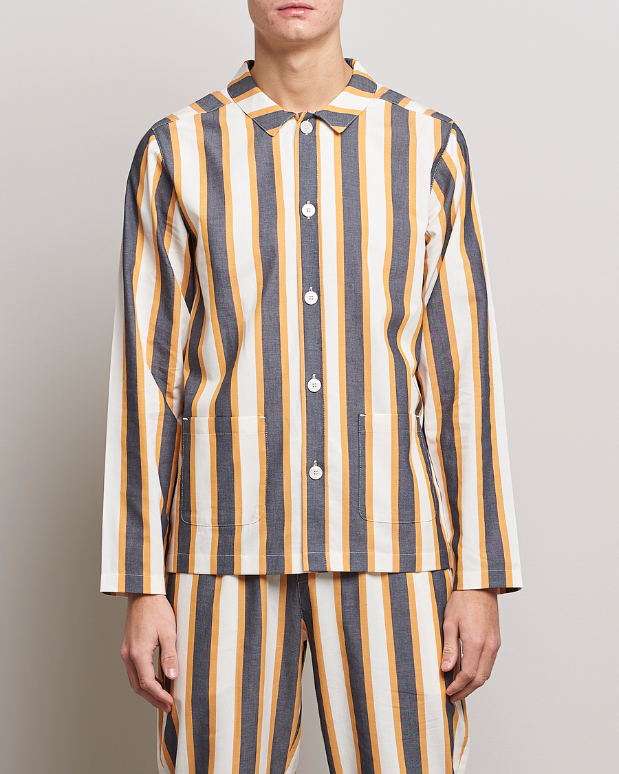 Herr | Pyjamasset | Nufferton | Uno Triple Striped Pyjama Set Yellow/Blue