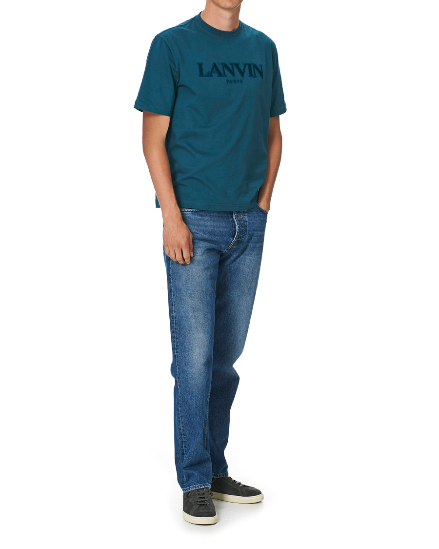 Herr | T-Shirts | Lanvin | Embroidered Logo Short Sleeve T-Shirt Slate