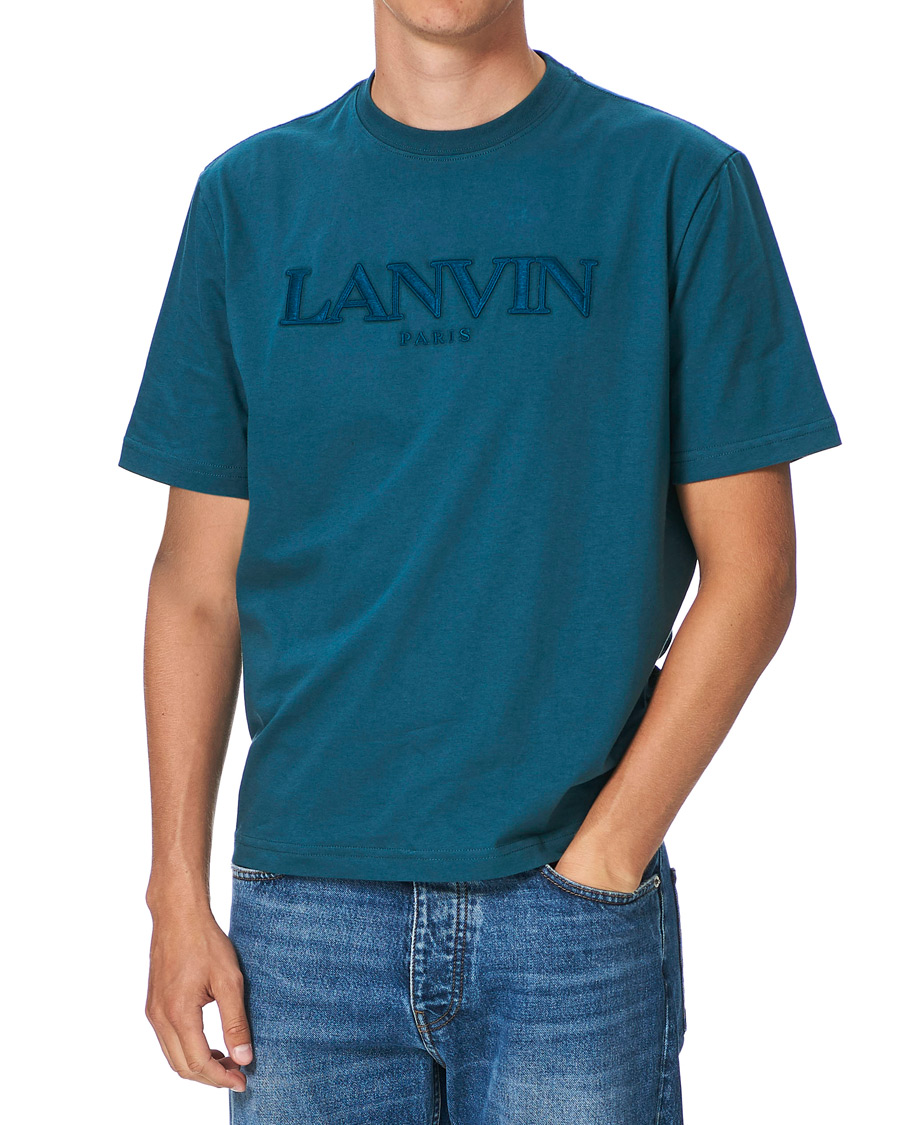 Herr | T-Shirts | Lanvin | Embroidered Logo Short Sleeve T-Shirt Slate