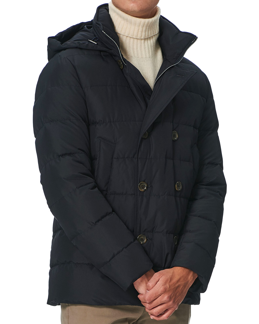 Herr | Jackor | Canali | Double Breasted Down Jacket Navy