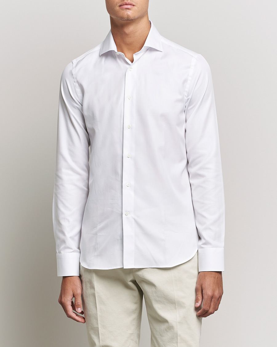 Herr | Formella | Canali | Slim Fit Cotton Shirt White
