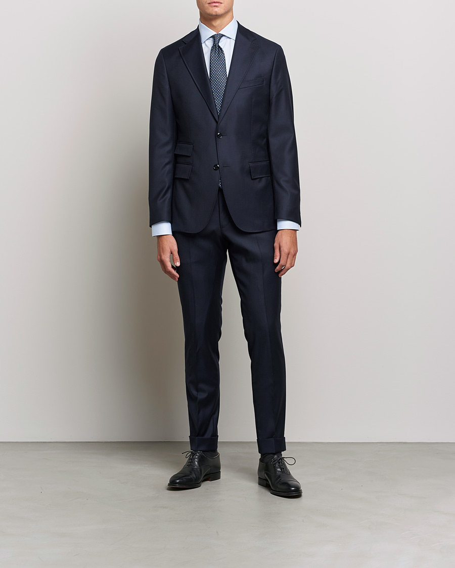 Herr | Skjortor | Canali | Slim Fit Cotton Shirt Light Blue