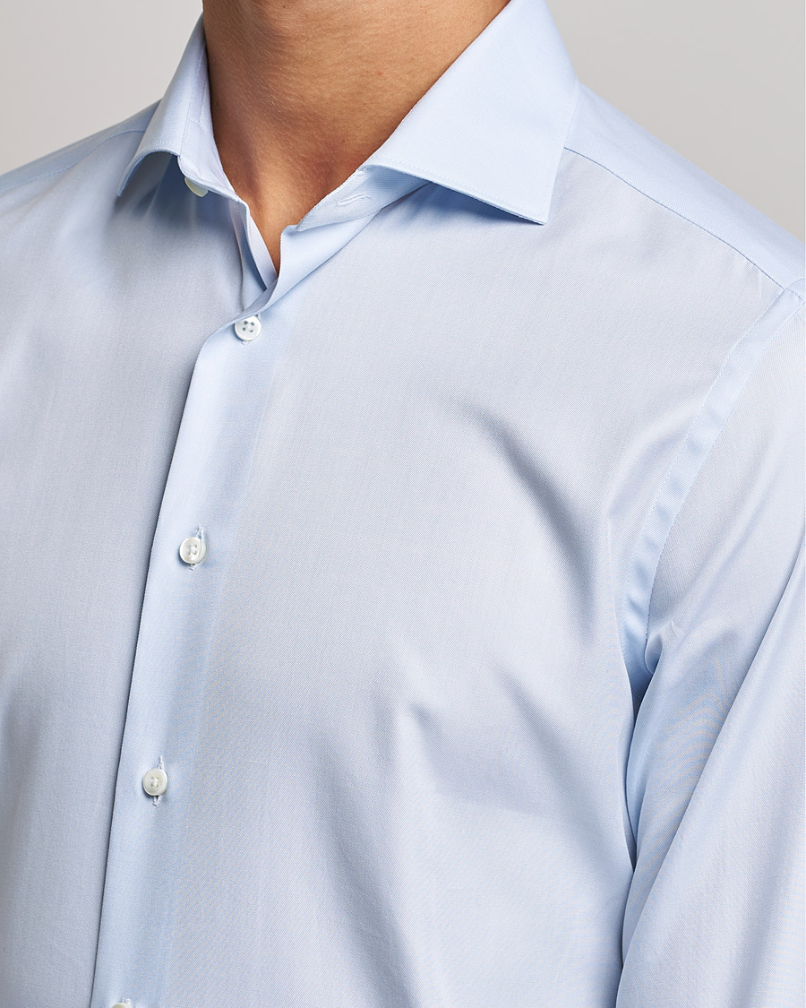 Herr | Skjortor | Canali | Slim Fit Cotton Shirt Light Blue