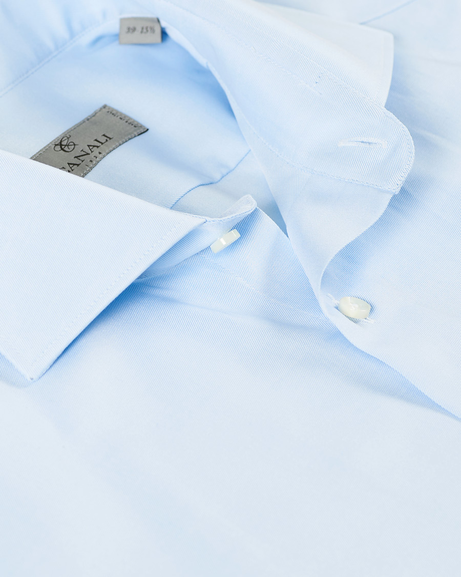 Herr | Skjortor | Canali | Slim Fit Cotton Shirt Light Blue