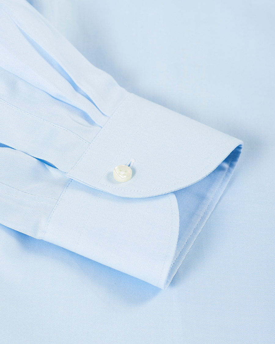 Herr | Skjortor | Canali | Slim Fit Cotton Shirt Light Blue