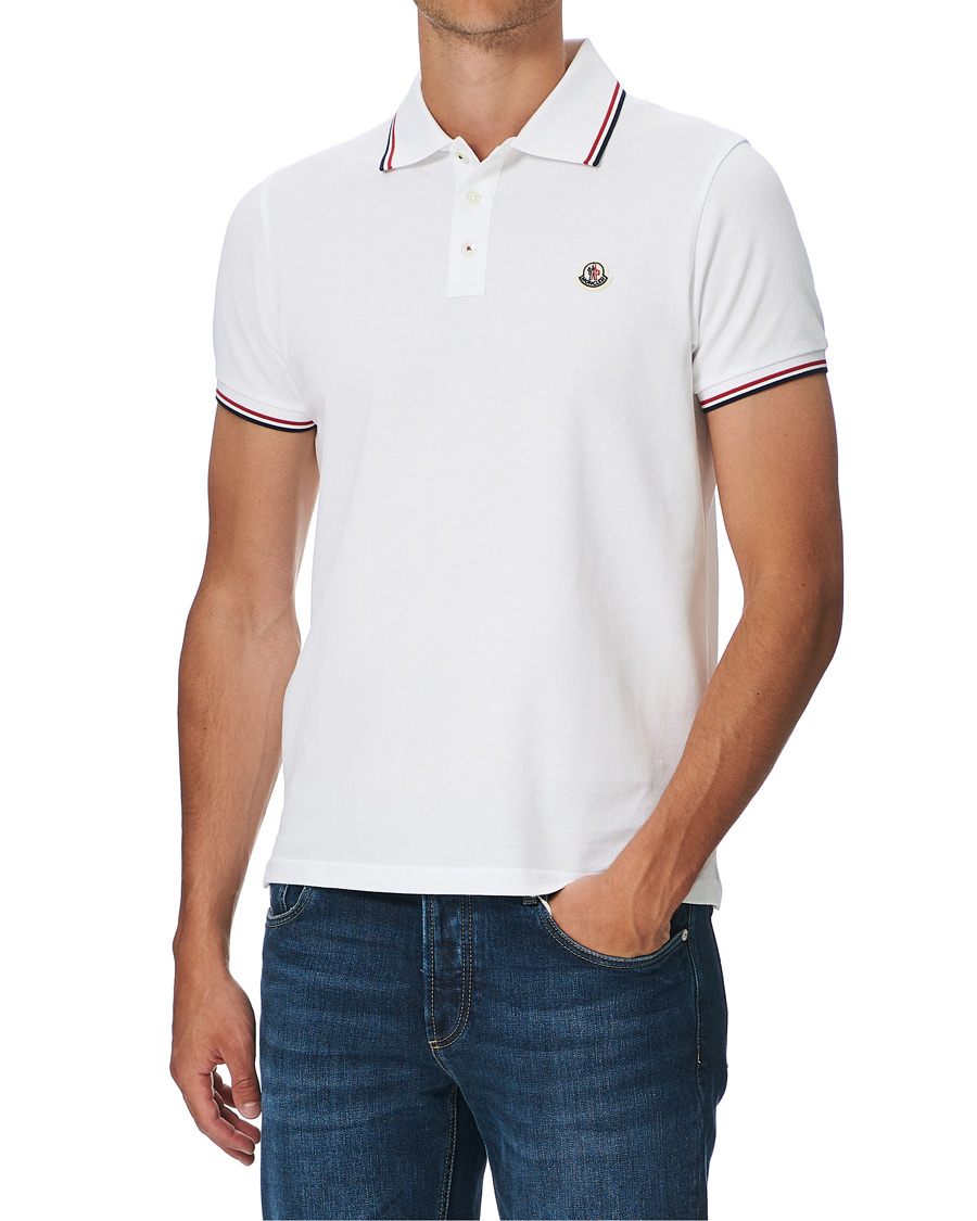 Herr | Pikéer | Moncler | Logo Tipped Polo White